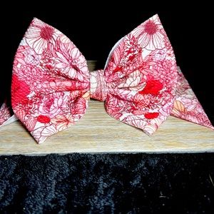 Pink Floral Hair Bow Headwrap